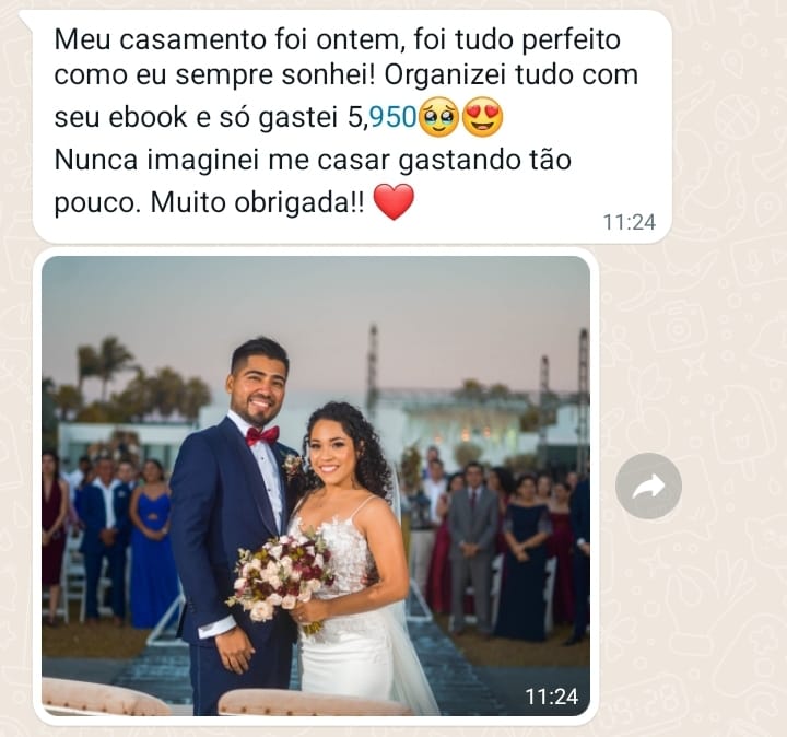 Print de depoimento de uma noiva